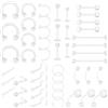 Yolev 48 Pezzi Septum Piercing Trasparenti Anelli da Naso in Plastica Chirurgici Orecchini a Bottone Trasparenti per Piercing Septum Labret Anelli per Ombelico Piercing Orecchio Naso Piercing Lingua Plast