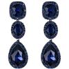 EVER FAITH Orecchini Donna Rhinestone cristallo Festa Fashion Nuziale goccia unico Pendente navy Blu Nero-fondo