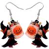 DOWAY Acrilico Halloween Candy Hag Scopa Strega Orecchini Pendenti Goccia Jack-O'-Lanterna Lanterna Decorazione Regali per Donne Ragazze, Acrilico, Arenaria