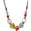 Hanary Collana con perline geometriche in ceramica colorata bohémien, stile bohémien, gioiello vintage da donna