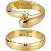 Emibele Bracciale d'Oro, Bracciale Bangle Aperto Placcato Oro 18 Carati, Set di Bracciali A Goccia Con Cerniera Per Le Donne, Regalo di Gioielli Che Non Si Appannano, 2 Pack