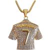 Toogod Collana placcata in oro 18 K | Collana placcata argento con maglia da calcio Ronaldo-7 numero 7 | Collana con ciondolo a forma di stella del calcio per uomo e donna | Collana hip hop con