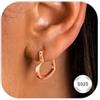 Adramata Orecchini in Argento 925 - Cerchio con Cuore Placcati in Oro 14K, Anallergici, Piccoli Pendenti in Oro Rosa