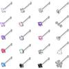 ADRAMATA 20 Pezzi 20G Piercing Naso Acciaio Chirurgico Naso Stud Set Diamante Opale CZ Nostril Piercing Gioielli per Donna Uomo Vite/Dritto/L Forma Naso Anelli Piercing Gioielli Multicolore,I