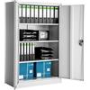 tectake® Armadio Portadocumenti, Armadio Multiuso 4 Scomparti, Ante a Battenti Rinforzate, Chiusura con Serratura a Cilindro, Acciaio di Alta Qualità Verniciato a Polvere, 140x90x40 cm - Grigio