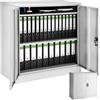 tectake® Armadio Portadocumenti, Armadio Multiuso 3 Scomparti, Ante a Battenti Rinforzate, Chiusura con Serratura a Cilindro, Acciaio di Alta Qualità Verniciato a Polvere, 90x40x90 cm - Grigio