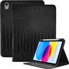 Deokke Custodia Cover Custodia iPad (A16) 11a Generazione 2025 /iPad 10a Generazione 2022,Bleistifthalter Folio Crocodile Automat Schlaf/Wake Cover Frauen Mädchen