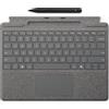 Microsoft Surface Pro Tastiera + penna sottile, QWERTY, Touchpad, Microsoft, Surface Pro 11 Surface Pro 10 Surface Pro 9 Surface Pro 8, Platinová, Alkantara