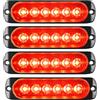 RIGIDON 4x 6 LED lampada di emergenza strobo barra led faretti fendinebbia | 12V 24V, 4,3 pollici, senza interruttore, rosso, impermeabile, per auto fuoristrada camion UTE ATV trattori barca 4x4 veicoli
