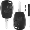 Alppihym 2 pacchi Copertura Chiave per Dacia Duster Logan Lodgy Sandero - Telecomando a 2 Pulsanti con Lama a Scanalatura e Slot Batteria - Protezione Resistente per la Tua Chiave Auto - Accessorio di