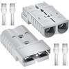 DMTVAL Kit di connettori per batteria a connessione rapida da 350 A, spina senza genere per cavo 2/0 AWG, confezione da 2 custodie rosse, adatto per auto, rimorchi, verricelli, carrelli elevatori