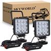 SKYWORLD 2Pcs Faro da ricerca Led, 4 Pollici 48W Piazza Spot Luce da Lavoro con Base Magnetica Fari di Profondità 12V 24V per Auto camion trattore fuoristrada suv 4x4 Barca Faretti Fendinebbia