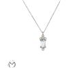 Collana oro bianco 18 kt 750 diamanti 0,035 ct e acquamarina 0,50 ct -815/ST-