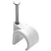 DEBFLEX Morsetto per cavi, per cavi elettrici, clip per cavo, serra, cavetto, cavallo, fascette con chiodi in acciaio, 50 fascette D16/19, colore: bianco