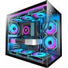 H3(2026) Case PC ATX - Preinstallato Con 6 Ventole ARGB PWM a Specchio Infinito,