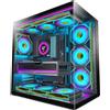 H1 Case PC ATX - Con 6 Ventole PWM ARGB Specchio Infinito, Doppia Camera Mid Tow