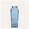 KeyHome Store Vaso Rettangolare in Vetro di Riciclo Fumé Blu H.45x14 cm