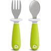 Munchkin Raise - Set forchetta e cucchiaio, colore: verde