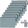 Klerbesh Portadocumenti A5 con Cerniera, 24x18 cm Borsa Portasoldi in Oxford Impermeabile con Etichette incluse, per Organizzare Contanti, Documenti e Carte, Ideale per Casa, Ufficio, Viaggi (8 pezzi grigi)