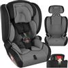 tectake® Seggiolino Auto i-Size con Protezione Impatti Laterali, Poggiatesta Regolabile, Seggiolone Auto Bambino 15 Mesi-12 Anni, Max 36 kg, Sizes 76-150cm, Omologato ECE R129/03 - Grigio Scuro/Nero