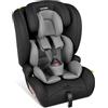 tectake® Seggiolino Auto Bambini i-Size, Omologato ECE R129, Cintura a 5 Punti, Seggiolino Auto ISOFIX e Top Tether, Size 76 cm to 150 cm, Max 36 kg, Poggiatesta Bimbi Regolabile - GrigioScuro/Nero