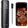 BFOUR Termometro per carne, WiFi e Bluetooth, termometro per barbecue con 6 sensori, 3 modelli Connect, controllo app, impermeabile IP67, termometro per arrosto per affumicatore, barbecue, forno e