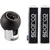 Sparco Spc Spc0105Ch Manopola Lazio Intl, Nero/Cromo & Opc12120001 Set Di Cuscinetti Cinture Nero/Grigio, Taglia Unica, Set Di 2