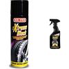 Ma-Fra Mafra, Extreme Black, Nero Gomme Spray Ultra Brillante, con Effetto Bagnato & H0961 Fallout Iron Remover, Decontaminante Rapido