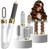 Bwaliffury Spazzola Ad Aria Calda 6 in 1, 1-Step Styler, Asciugacapelli rotante con tecnologia ceramica, Tecnologia a Ioni, 1000 W, multiuso per asciugare, arricciare e lisciare (Bianco)