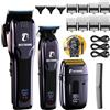 BESTBOMG® BS-808C - Tagliacapelli da uomo, tagliacapelli professionale, tagliacapelli e rasoio ricaricabile, lama a T in metallo, display a LED, kit per taglio capelli da barbiere per uomini e regali