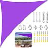 ZFEBHMY Tenda a Vela Triangolare, Vela Ombreggiante Triangolare Impermeabile con Kit di Fissaggio Corda, Tenda da Sole Telo Parasole Ombreggiante per Giardino Patio Piscina-Purple||3x4x5M