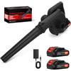 Ykall Soffiatore a Batteria Senza Fili 24V - Motore Brushless, 2 Batterie 2000mAh Incluse + Caricabatterie - Leggero e Portatile, per Giardino, Terrazza, Garage, Neve, Polvere e Peli di Animali(Nero)