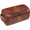 Aiebill Kit Dopp in pelle da uomo, borsa da toilette personalizzata con incisione personalizzata, regalo per marito, papà, fidanzato, matrimonio, compleanno, anniversario, Marrone, Misura unica, Beauty case
