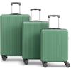 Wertes Set di valigie 77cm, 67cm, e bagaglio a mano in un set, molto robuste con rotelle morbide e serratura TSA, trolley da viaggio