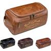 Aiebill - Trousse da barba in pelle personalizzata - Kit da viaggio personalizzato per articoli da toeletta da uomo, idea regalo per la festa del papà, anniversario, testimone di nozze, marito, papà