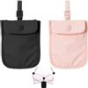 Xiciki 2 portafogli per reggiseno, cintura per soldi da donna, tasca nascosta sotto copertura, con cinturino elastico regolabile, per carte di credito, denaro, oggetti di valore (nero, rosa)