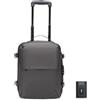 CELIMS - Valigia Cabina 40 x 30 x 20 cm Ryanair, Transavia, Volotea, Easyjet e + | con Trolley, sotto Vuoto AirPlus by Lucchetto TSA | Bagaglio Cabina | Borsa aereo per computer portatile, Nero