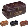 Aiebill - Trousse da barba in pelle personalizzata - Kit da viaggio personalizzato per articoli da toeletta da uomo, idea regalo per la festa del papà, anniversario, testimone, marito, papà, Caff
