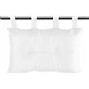 Caritex Cuscino Testata Letto Con Passanti a Strappo, Cuscino Testiera Letto Imbottito Con Fiocco di Poliestere, Montaggio Rapido, con Bottoni Decorativi 45x70 cm Modello Bea S809 (Bianco)