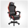 Mars Gaming MGC-X, Sedia Gaming Ergonomica, Similpelle, Schienale Reclinabile e Altezza Regolabile, Braccioli Dinamici, Cuscino Cervicale e Lombare, Sedia da Ufficio Poggiapiedi Estensibile, Rosso