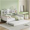 Goeria Divano letto estraibile 90 x 200 cm, in legno massiccio, letto estraibile 90 x 190 cm, con vano portaoggetti e rete a doghe, letto singolo, in pino (bianco)