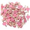 STOBOK Clip Portafoto in Legno a Forma di Cuore Rosa 100 Pezzi per Casa e Feste