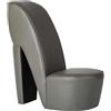 vidaXL Poltrona a Forma di Scarpa con Tacco Design Audace Moderna Comoda Imbottita Morbida Sedia Imbottita Arredo Casa in Similpelle Grigia