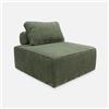sweeek Modulo per Divano modulare in Velluto a Coste, 1 Posto Verde - 90x90x40 cm