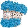 Wohnkult Alize Puffy Premium - Gomitolo di lana di ciniglia, 3 x 100 g, 62 colori a scelta, per lavorare a maglia e all'uncinetto senza strumenti (16 | azzurro)