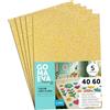 m-office Fogli di Gomma Eva Colorata Glitterata, Gomma Crepla per Scrapbooking, Scuola, Cartoncini Creativi, Lavoretti, Torte Scenografiche, Scuola o Progetti Artistici 40x60cm (Oro chiaro, 5uds)