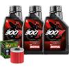 Motul Kit Tagliando Olio Motul 300V 15W50 Filtro Per Kawasaki KLF300 Bayou�1986>1987