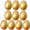 YARNOW 10 Pezzi Decorazioni Pasquali Fai da Te in Legno Dorato, Ornamenti di Uova di Pasqua, Set Rustico per Festa e Decorazione Casa