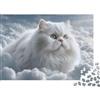UVTMWVTCUSIQ Gatto bianco rilassante Puzzle 1000 pezzi in carta per adulti Gioco antistress Cartoncino spesso Puzzle felino Decor casa 52x38cm/1000pcs