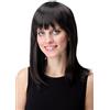 WIG ME UP - 7122-4 Parrucca Donna Altezza spalle Bob lungo Frangetta Liscia Castano scuro Castano